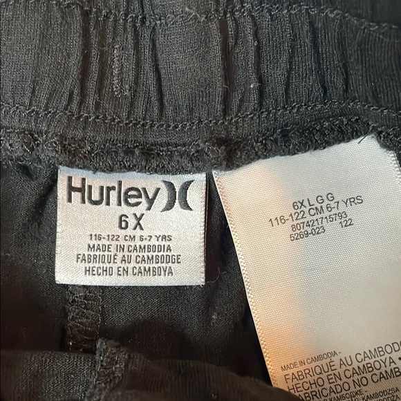 Hurley Black Athletic Shorts with Drawstring Waistband - Picture 2 of 5